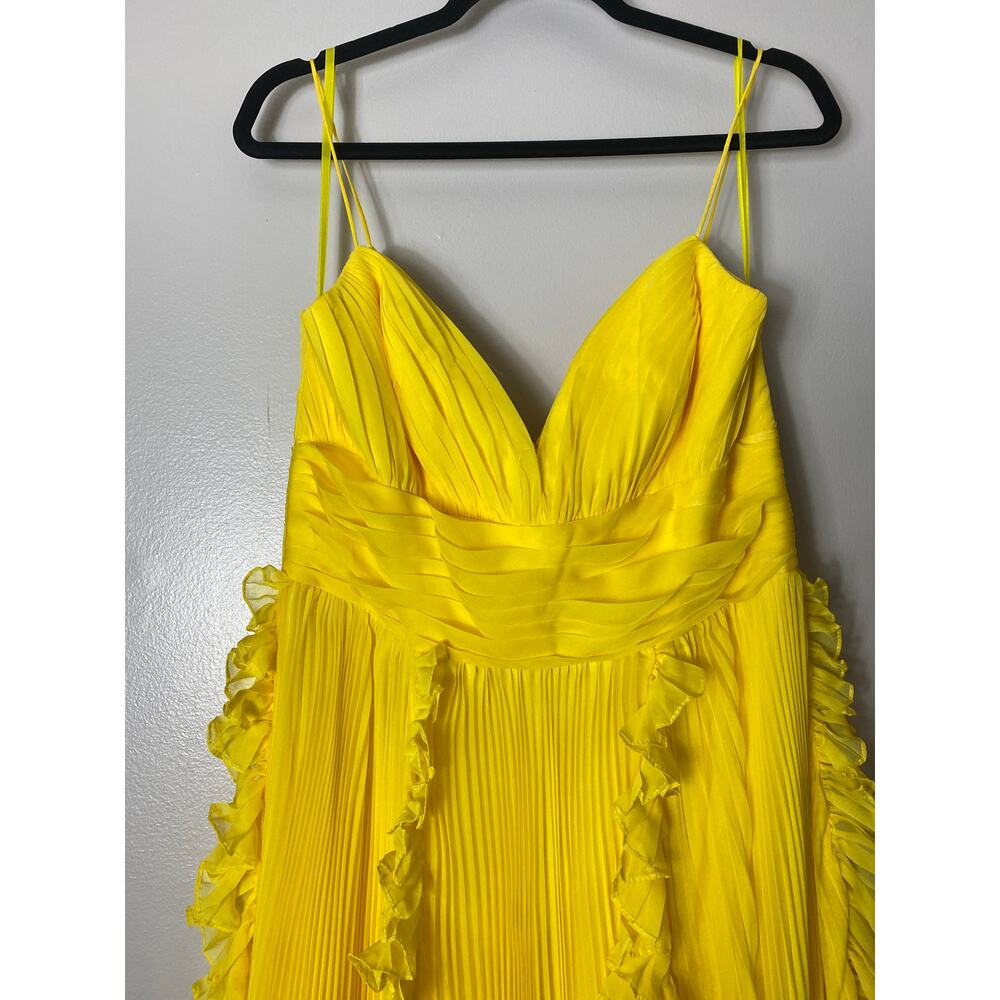 MAC DUGGAL DRESS GOWN YELLOW BRIDESMAID FORMAL EVENING WEDDING GUEST COQUETTE - Picture 8 of 16